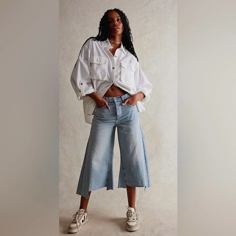 We The Free Light Blue Wide Leg Jeans